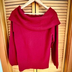 Off the shoulder / cowl neck sweater
